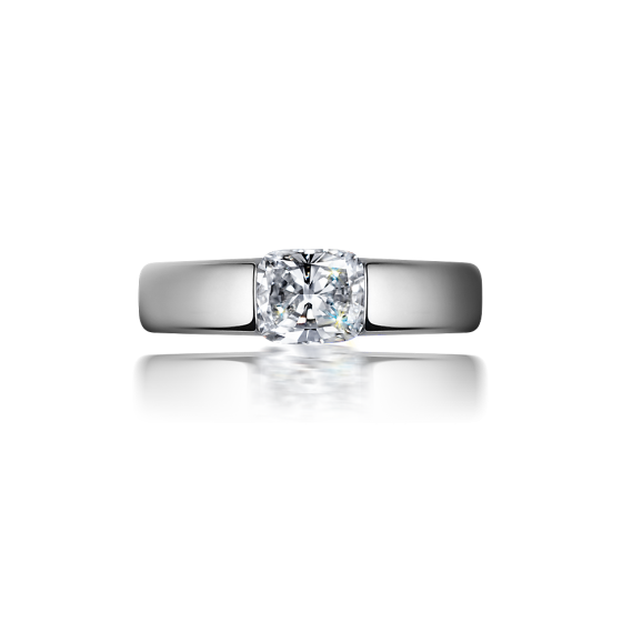LITTLE PURE WHITE Ring Pures-Weiß Verlobungsring Diamanten 1 Karat Kissenschliff Platin Platinring Diamant-Verlobungsringe Diamant-platinring Diamanten-Platin-Verlobungsringe Ringmanufaktur München 