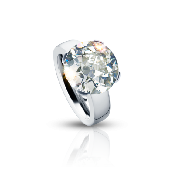 EUROPEAN CUT Ring Diamantring 7,05 Karat Diamantenring mit European Cut-Diamanten Platin Platinring platinringe Diamant-Platin-Ring Edelsteinringe exklusive-Ringe Ringfertigung münchen