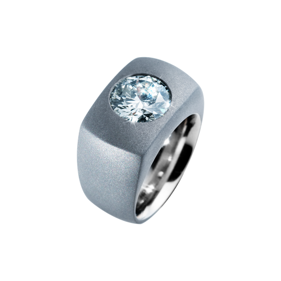 BLACK AND WHITE Ring Schwarz-und-Weiß Diamantring Diamanten 3,5 Karat sandgestrahltes Platin Platinring 750/000 Weißgold Weißgoldring hergestellt Schmuckdesign Schmuckkreationen