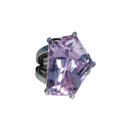 LILAC Ring Lilac fantasie-geschliffenem lila farbenem Kunzit 34 Karat Platin gefasstes Ring-modell Maßanfertigung Individuelle Beratung Wunschkreation