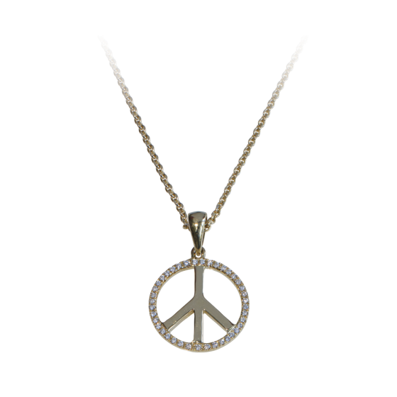 PEACE Pendant peace of diamonds diamond-pendant diamond-necklace yellow-gold yellow-gold-pendant gold-pendant yellow gold necklace gold-necklace
