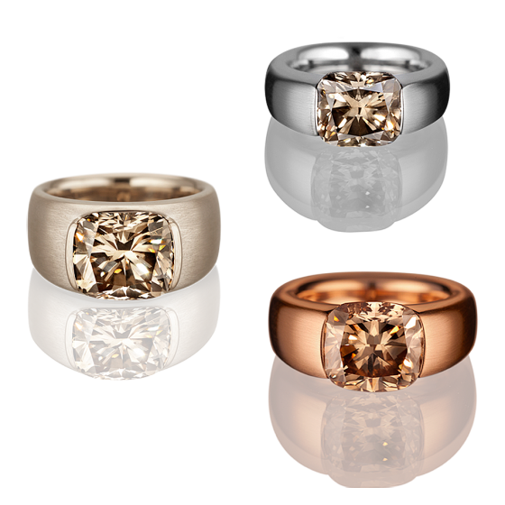 EARTH COLORS Rings earth tone earth tone rings with natural brown diamonds platinum 750/000 white gold 750/000 red gold diamond ring platinum ring gold ring diamond gold ring platinum-diamond-rings