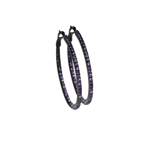 STARDUST Creoles fairy dust purple sapphires sapphire tube rings sapphire creoles white gold white gold earrings gold earrings