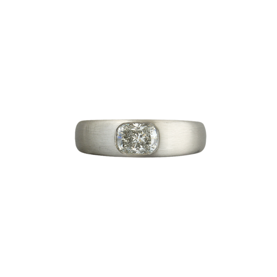 ENGAGED Ring Engagement Ring Engaged Diamond Ring 1 Carat White Diamonds Cushioncut Platinum Iridium Ring Platinum Rings Iridium Rings Gold Rings Silver Rings