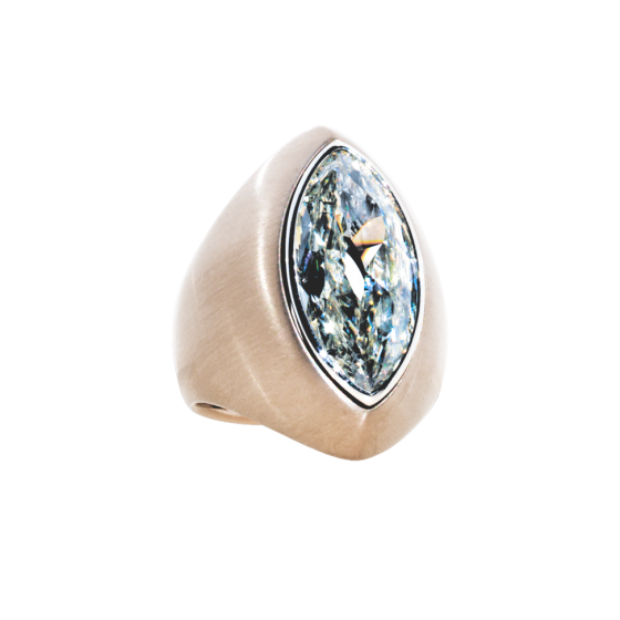 NAVETTE Diamond ring gray diamond 10 carat marquise cut matte 750/000 white gold set manufactured jewelry ring collection gold rings white gold rings
