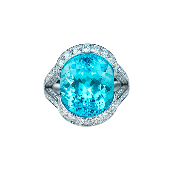 CÔTE D’AZUR Ring Cote-Dazur Paraiba-tourmaline 10.5 carat Paraiba-tourmaline-ring diamonds diamond-jewelry rings tourmaline diamond-rings 750/000 white-gold diamond gold-rings gold-diamond-rings