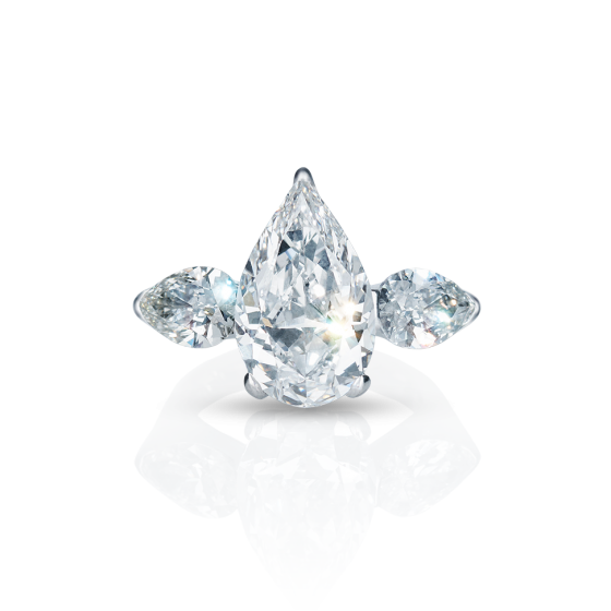 DROP Ring Tropfen Verlobungsring Diamantring 3 Karat mit tropfenförmigem Diamanten 750er Weißgold Gold-Verbobungsringe Diamantenverlobungsringe Diamant-Gold-Verlobungsring 