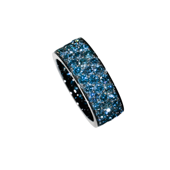 ICE RIVER Ring ice river blue sapphires each 5 carats black rhodium-plated white gold gemstones from around the world Ring Production Munich Rings