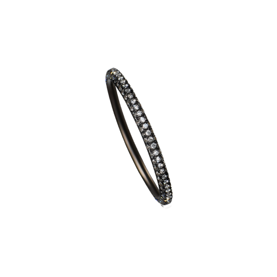 FEENSTAUB Diamantring Feenstaub Feenstaubring aus Diemanten dreireiige-Diamanten Ring weißen Diamanten schwarz rhodiniertem Weißgold Schwarzer-Ring Schwarzring schwarzerring Diamantener-Ring