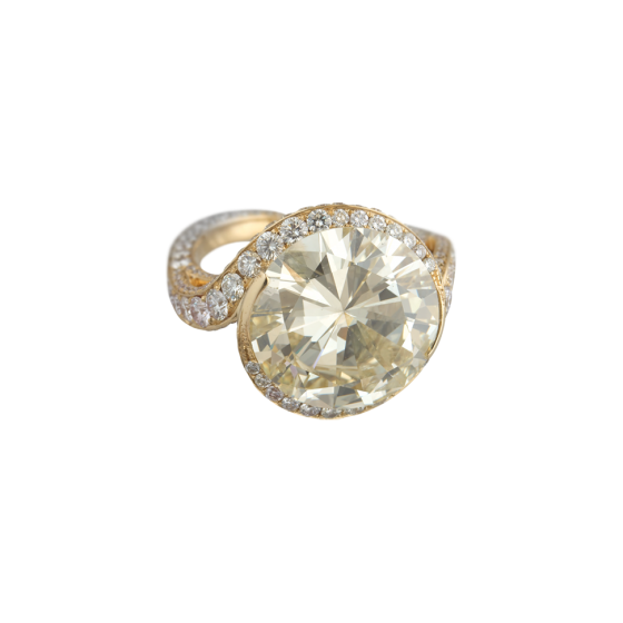 SPIRAL SUN Ring spiral sun brilliant 10.3 carat spiral white diamonds 750/000 yellow gold set ring fabrication wedding rings ladies ring women ring purchase