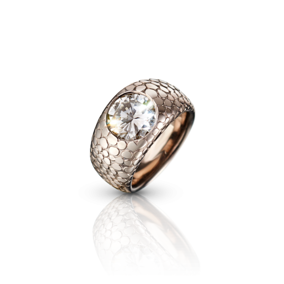 STINGRAY Brilliant-ring diamond-ring stingray diamond-ring diamond ring with brilliant natural palladium white-gold palladium surface skin of a stingray imitated available in munich Jewelers