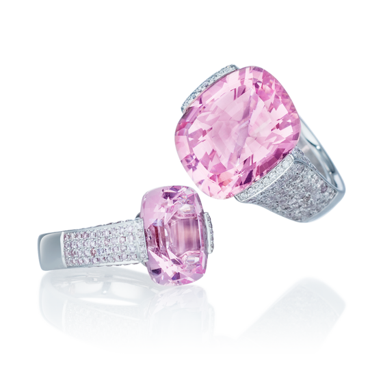 CHERRY BLOSSOM Ring cherry blossom cherry-blossom-ring rings with antique oval morganite facet cut 9.54 carat morganite 6 carat morganite pink diamond-ring diamond morganite ring 750/000 white gold gold-rings