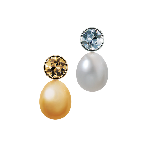 DIAMONDS AND PEARLS Pair Of Earrings Diamond And Pearl Platinum Earrings South Sea Pearl Drops 4 Carat Diamonds Gold And White 750/000 Yellow Gold Platinum Diamond Pair Earrings Pearl Earrings Authentic Pearl Earrings