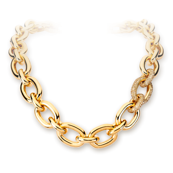 DIAMOND LINKS Halskette Diamantenhalskette Diamantenkette Glieder-Halskette aus Gelbgold Diamanten unsichtbarer Verschluss Diamantenhalskette Goldhalskette Diamant-Gold-Halskette Halsketten-aus-München